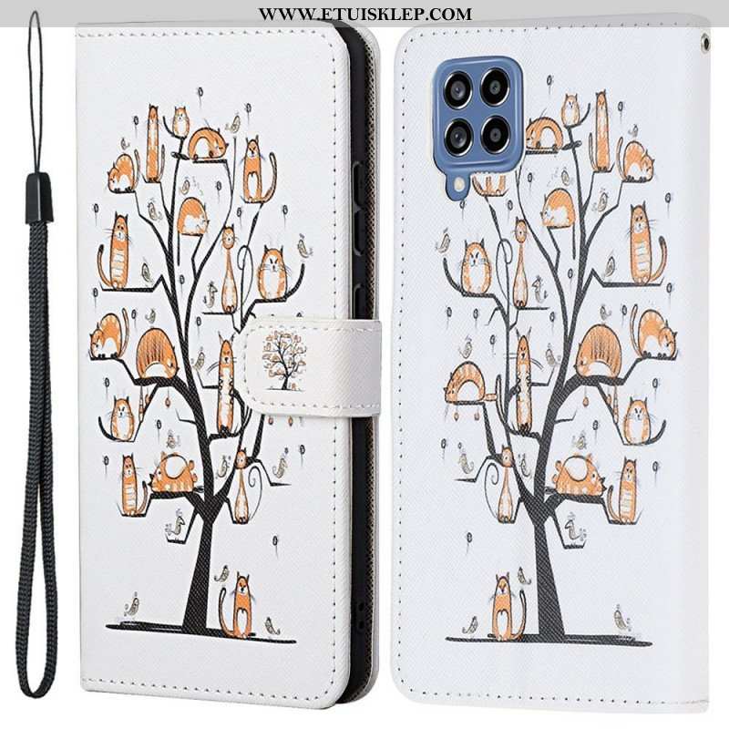 Etui Folio do Samsung Galaxy M53 5G z Łańcuch Stringi Koty